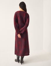 Fianna Floral Knit Midi Dress, Red (CHERRY), large