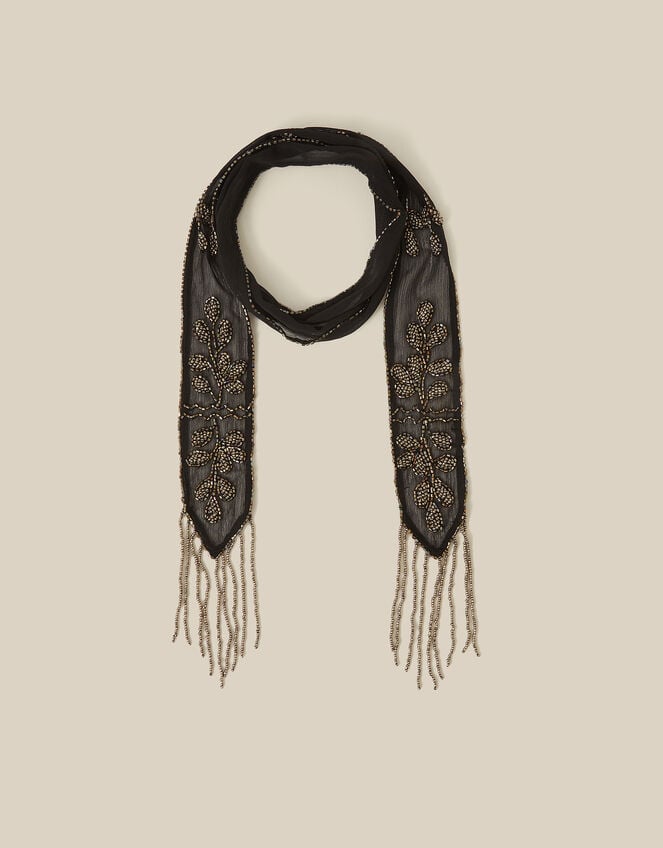 Rosa Embellished Skinny Scarf, , large