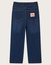 Drawstring Straight Jeans, Blue (BLUE), large