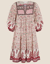 Jess Boho Embellished Dress, Natural (NATURAL), large