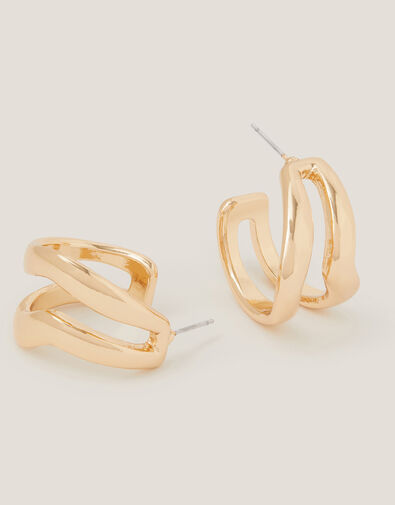 Sculptural Cut Out Hoop Earrings, , large