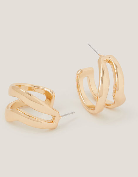 Sculptural Cut Out Hoop Earrings, , large