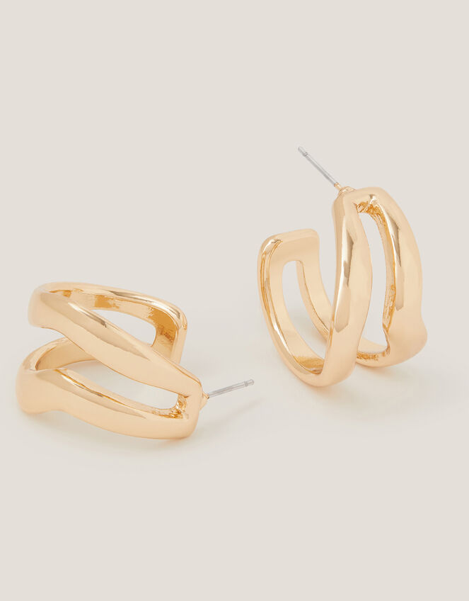Sculptural Cut Out Hoop Earrings, , large