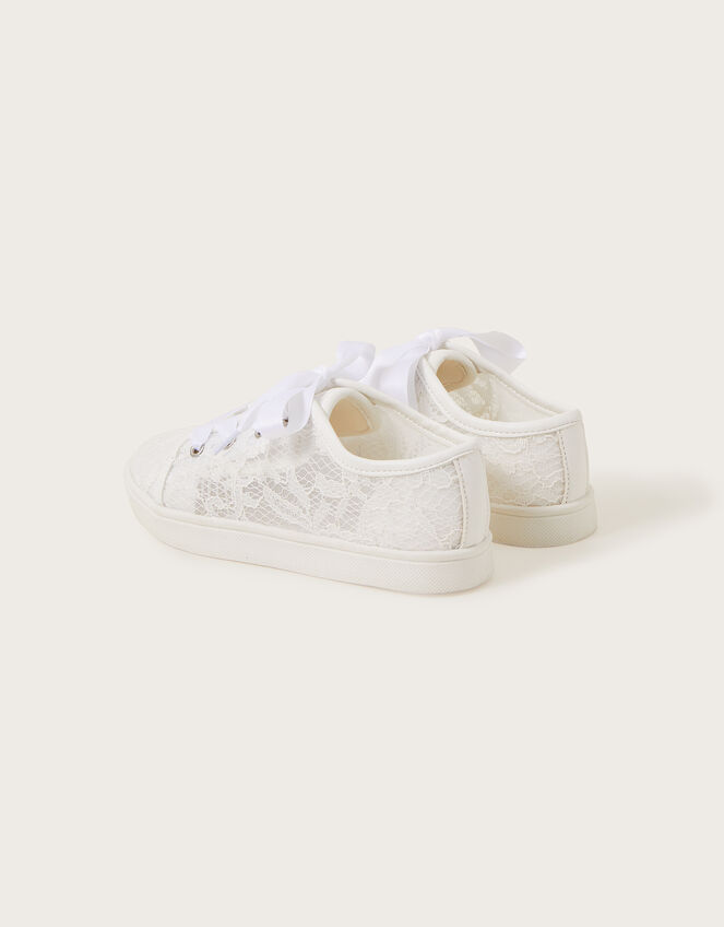Floral Lace Trainers, Ivory (IVORY), large