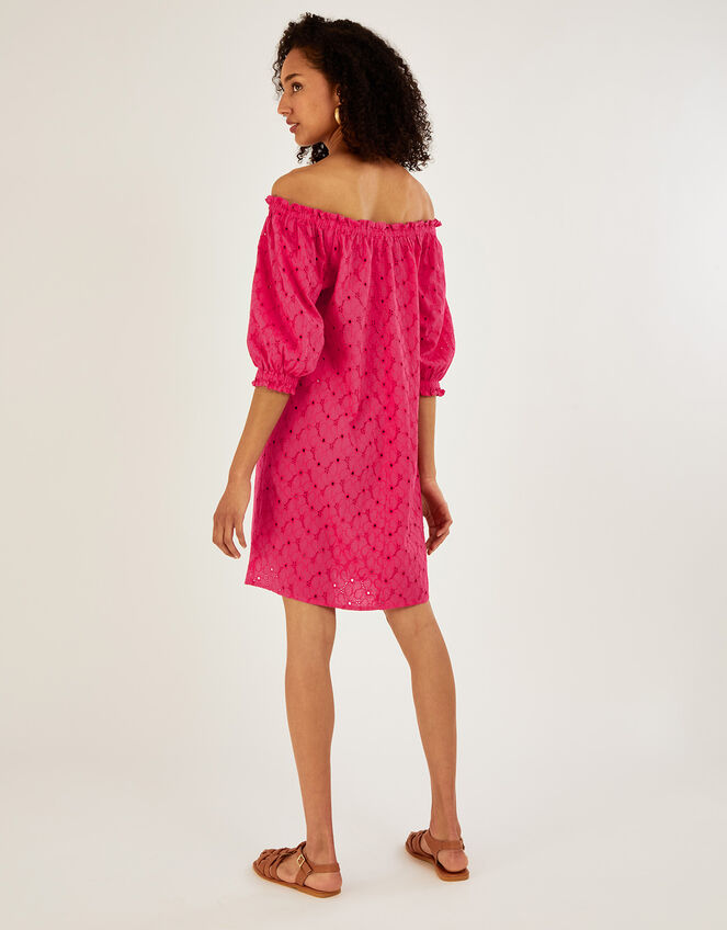 Schiffli Off-Shoulder Dress, Pink (PINK), large