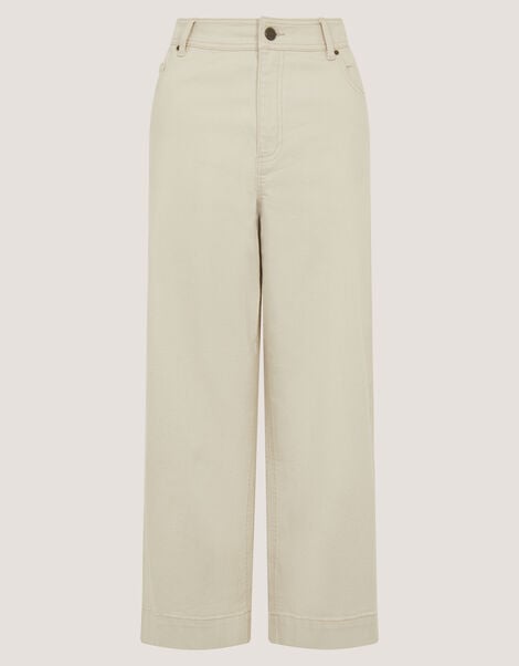 Hallie Regular Cropped Wide Leg Jeans, Natural (ECRU), large