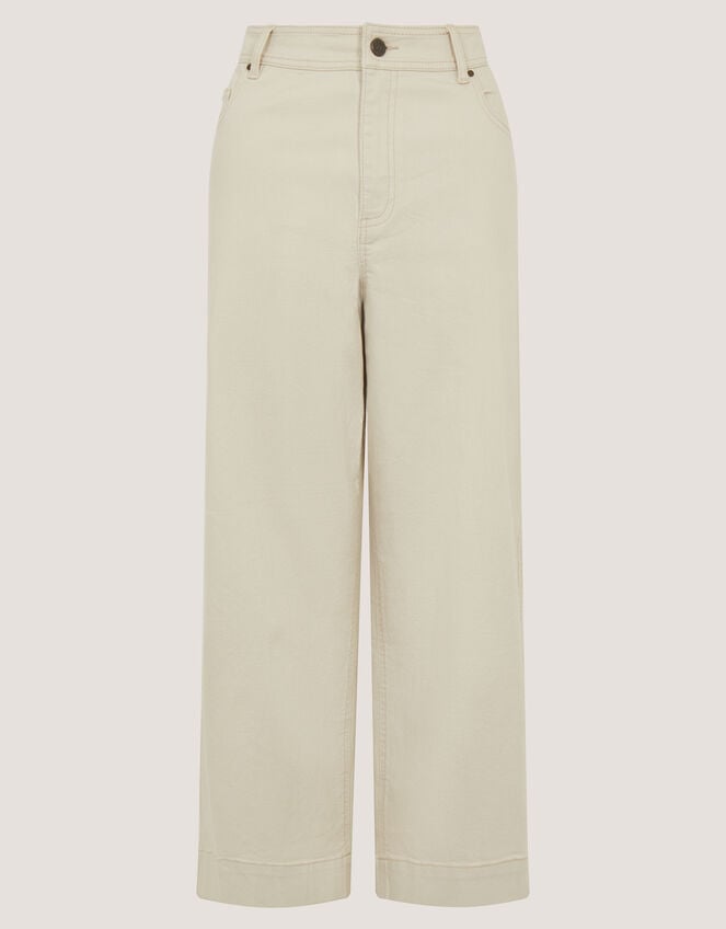 Hallie Regular Cropped Wide Leg Jeans, Natural (ECRU), large