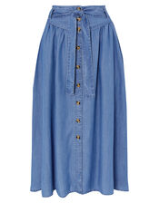 Tammy Midi Skirt  in LENZING™ TENCEL™, Blue (DENIM BLUE), large
