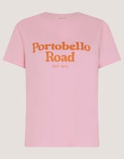 Sabrina Slogan Cotton T-Shirt, Pink (PINK), large