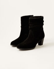 Slouch Suede Ankle Boots, Black (BLACK), large