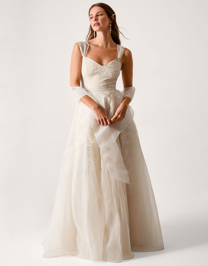 Rose Organza Maxi Wedding Dress, Ivory (IVORY), large