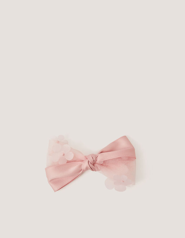 Appliqu&eacute; Bow Hair Clip, Pink (PINK), large