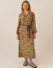 East Kiku Ikat Printed Dress, Green (GREEN), large