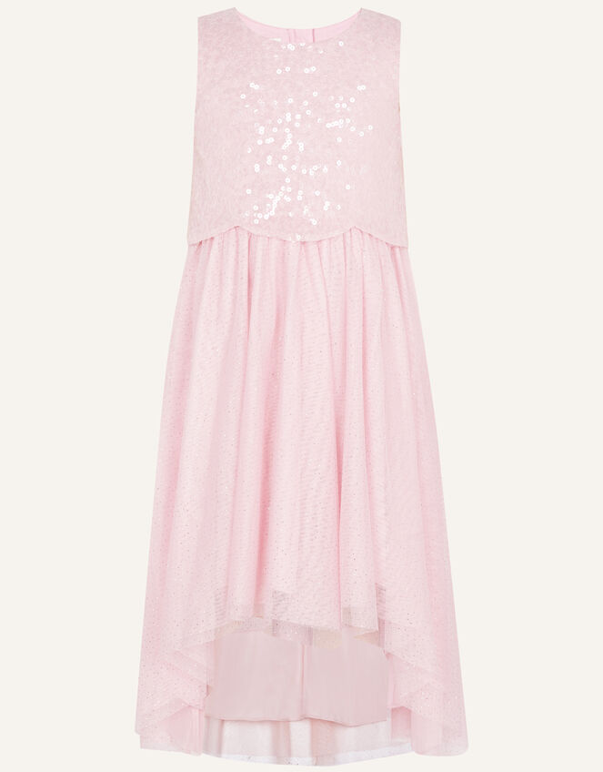 Betsy Sequin Scallop Dress, Pink (PINK), large