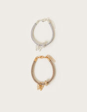 2-Pack Diamante Butterfly Tube Bracelets, , large