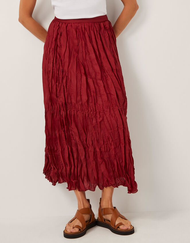 Odessa Crinkle Maxi Skirt, Red (CHERRY), large