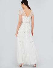 Michelle Embroidered Maxi Dress, Ivory (IVORY), large