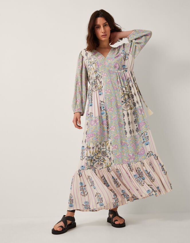 Selene Floral Long Sleeve Maxi Dress, Ivory (IVORY), large