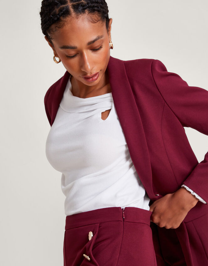 Side Knot Twist Jumper with LENZING™ ECOVERO™ , Ivory (IVORY), large