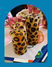Anna and Nina Large Leopard Print Pillar Candle, , large