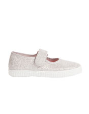 Hampton Canvas Martha Plimsolls, Silver (SILVER), large
