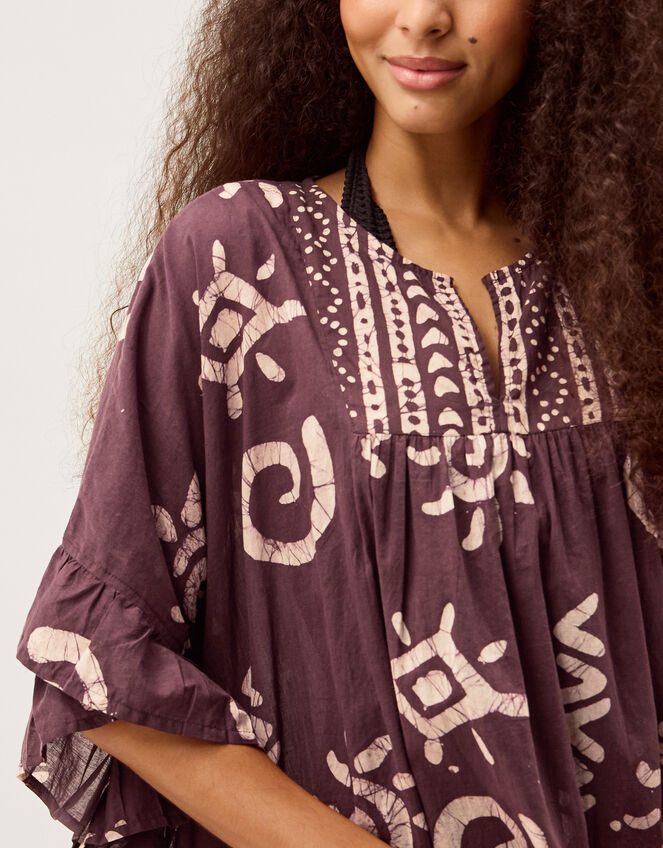 Mafalda Print Ruffle Mini Kaftan, , large