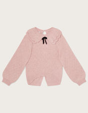 Boutique Knit Collar Jumper, Pink (PALE PINK), large