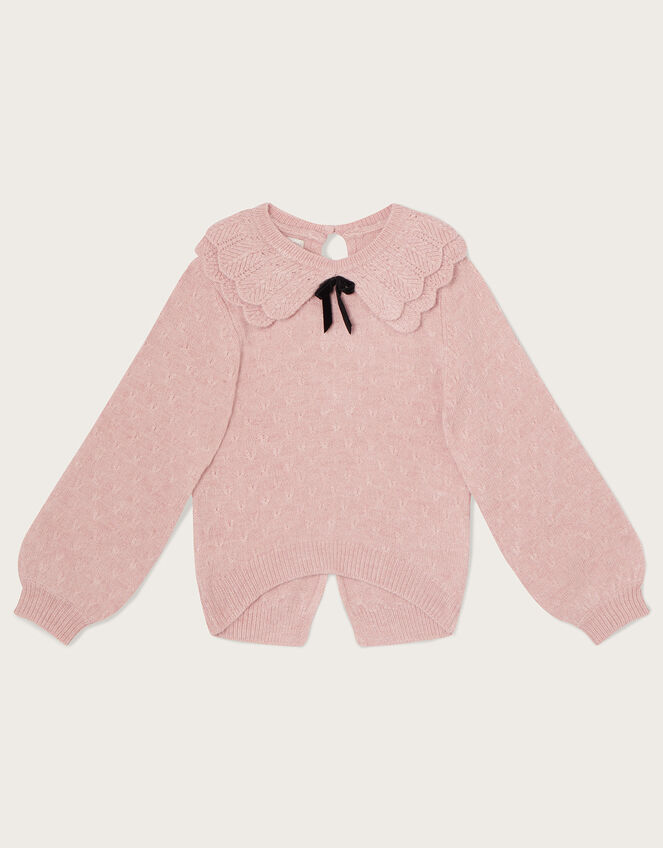 Boutique Knit Collar Jumper, Pink (PALE PINK), large