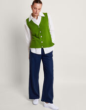 Bri Knit Sweater Vest, Green (GREEN), large