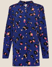 Animal Print Blouse with LENZING™ ECOVERO™ , Blue (COBALT), large