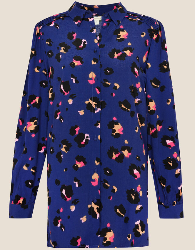 Animal Print Blouse with LENZING™ ECOVERO™ , Blue (COBALT), large