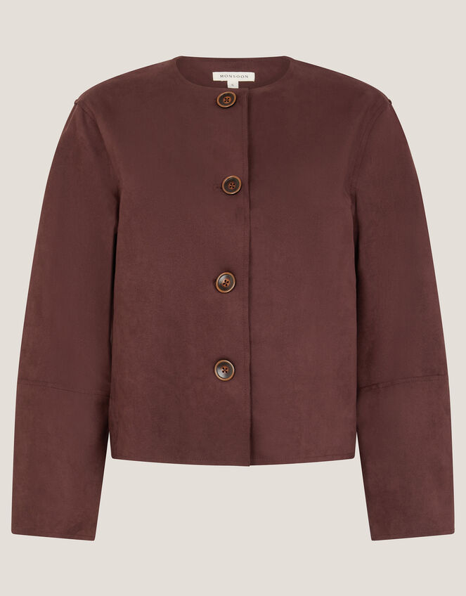 Rowan Suedette Jacket, Brown (CHOCOLATE), large