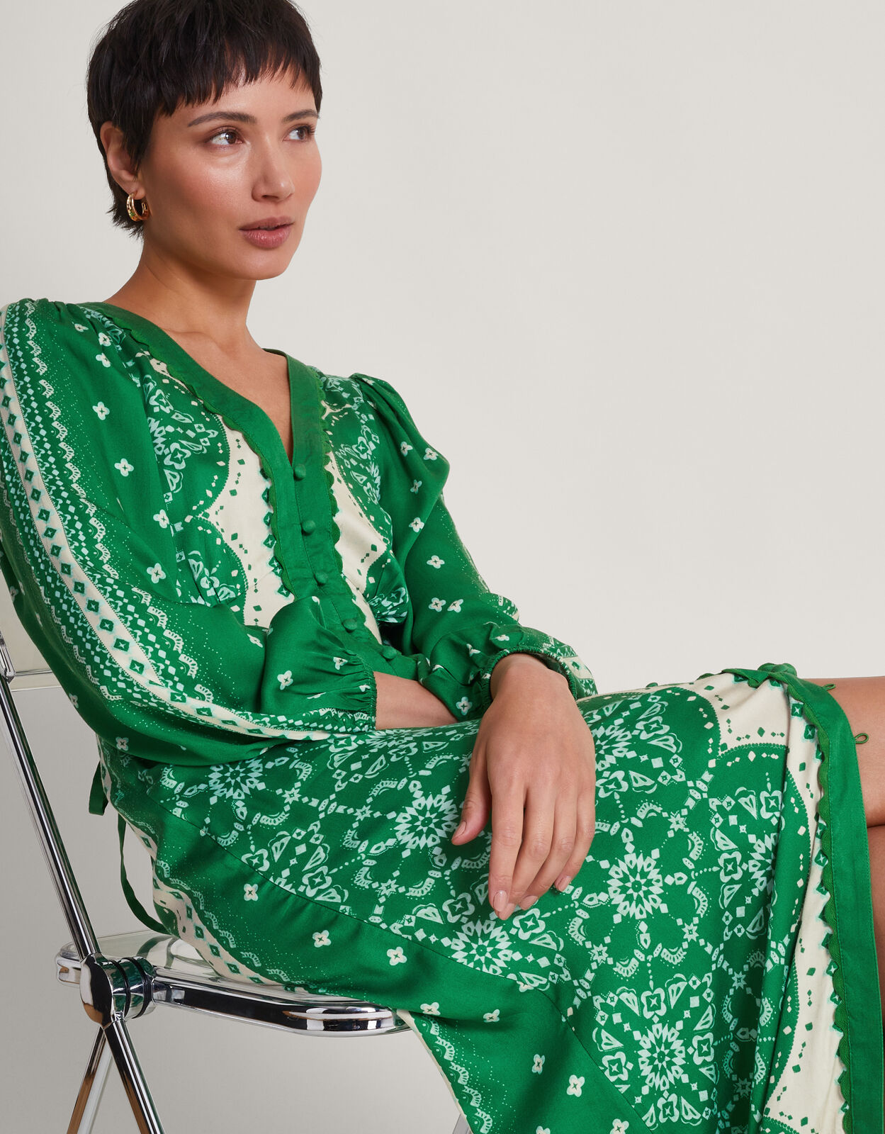 Monsoon oana best sale print tea dress