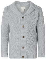 Cable Knit Cardigan, Grey (GREY), large