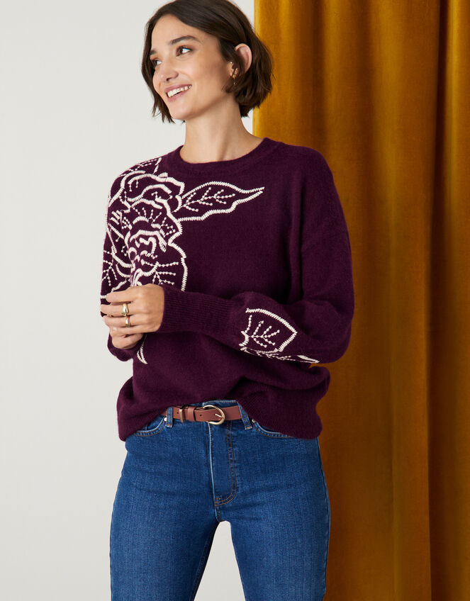 New Visual Cornelli Jumper, Red (BERRY), large