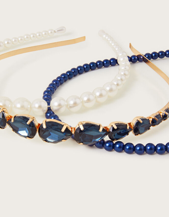 Jewel Encrusted Headband Set of Three, , large