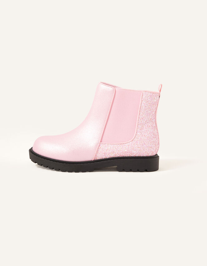 Glitter Chelsea Boots, Pink (PINK), large