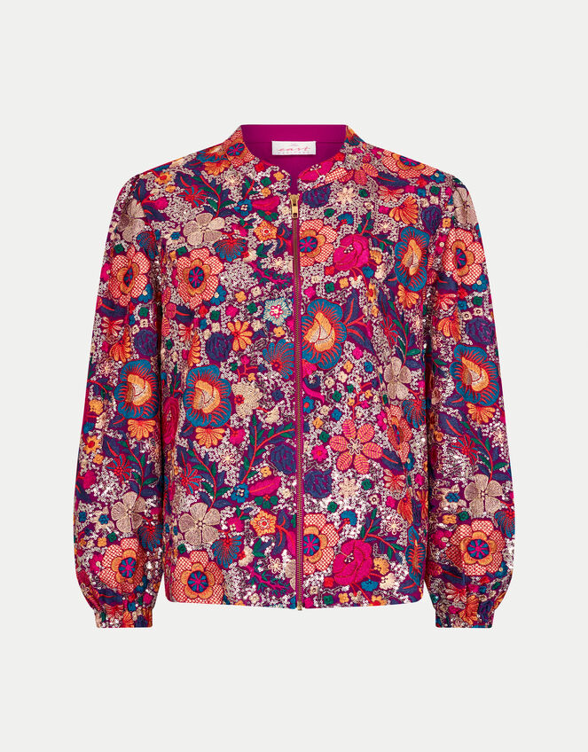 East Embellished Floral Bomber Jacket, Multi (MULTI), large
