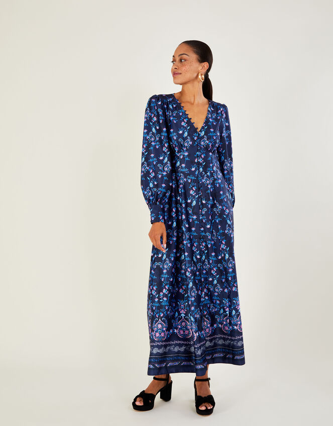 Candace Print Shirt Dress, Grey (CHARCOAL), large