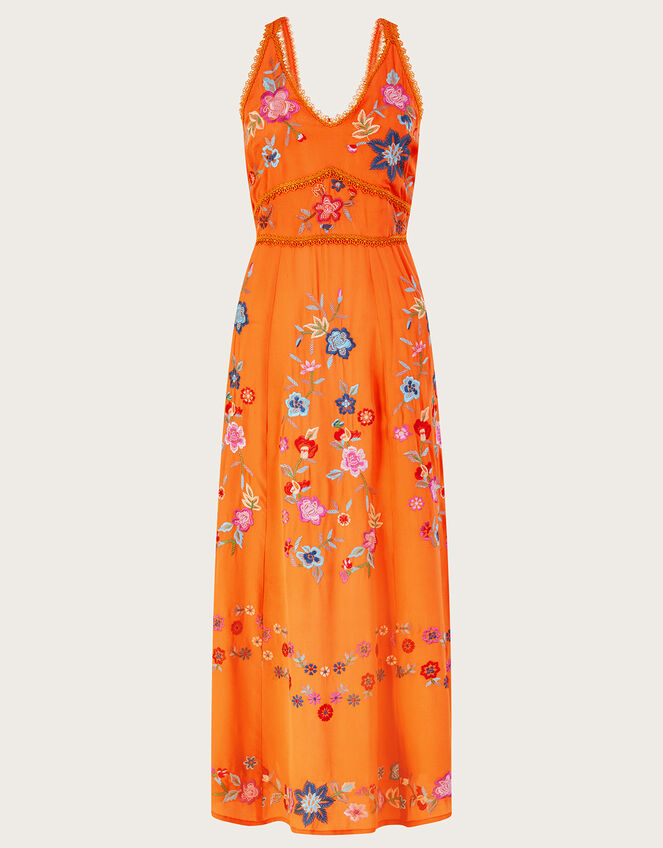 Liyana Embroidered Floral Cami Dress, Orange (ORANGE), large