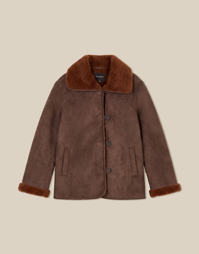 Holly Faux Suede Coat , Tan (TAN), large