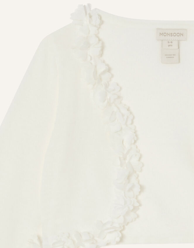 Baby Flora 3D Cardigan, Ivory (IVORY), large