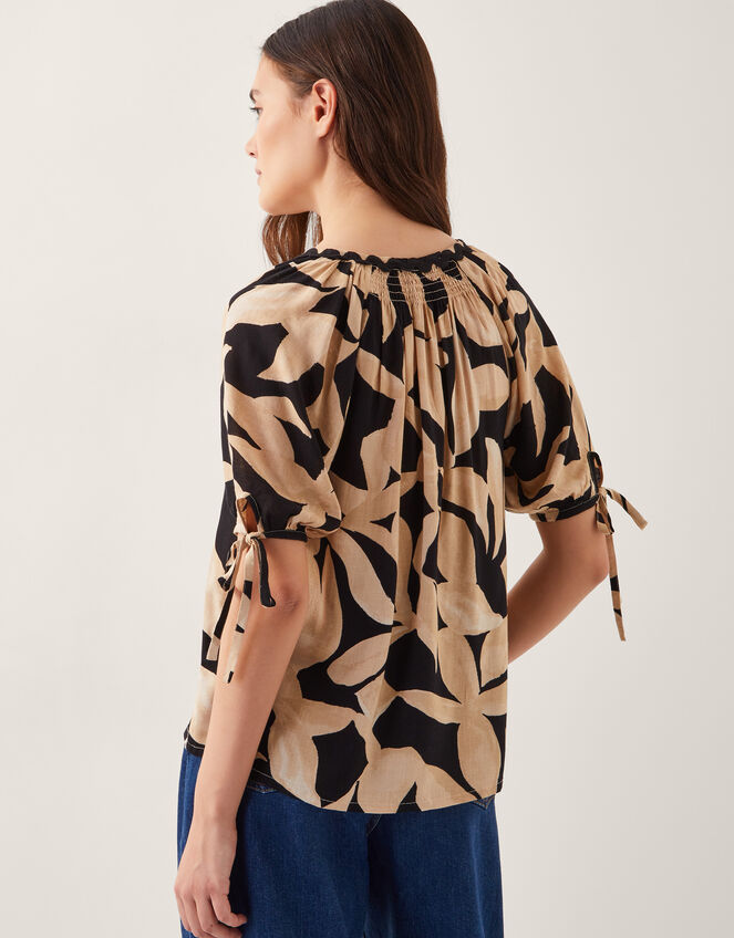 Annie Print Short Sleeve Top, Black (BLACK), large