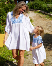 Sunuva Embroidered Dress, White (WHITE), large