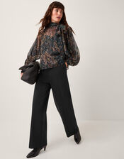 Payton Ponte Bootcut Trousers, Black (BLACK), large