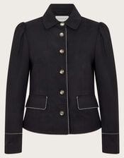 Jaz Short Single Breasted Jacket , Black (BLACK), large