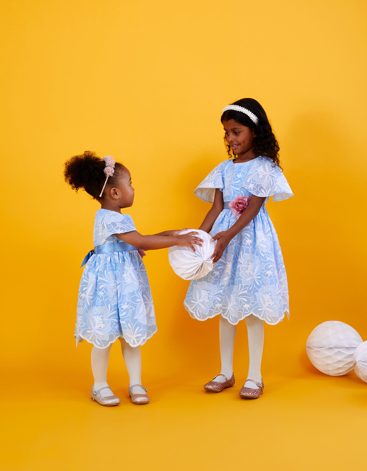 Mallory Embroidered Dress Blue Girls Dresses Monsoon ROI