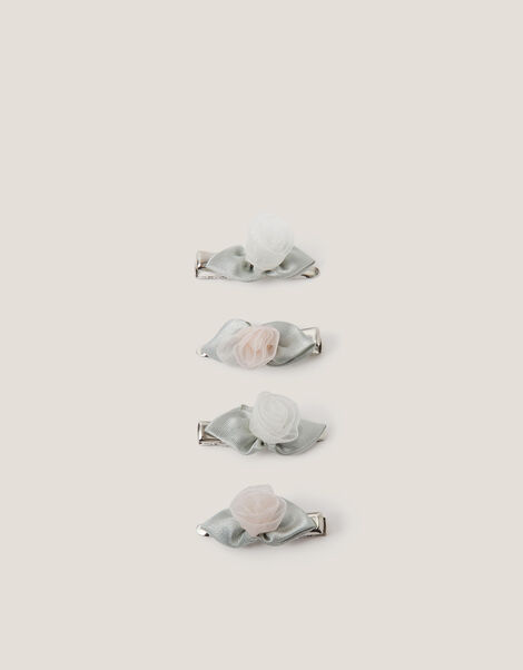 4-Pack Mini Rose Hair Clips, , large