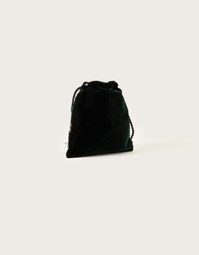 Velvet Embellished Star Pouch Bag, , large