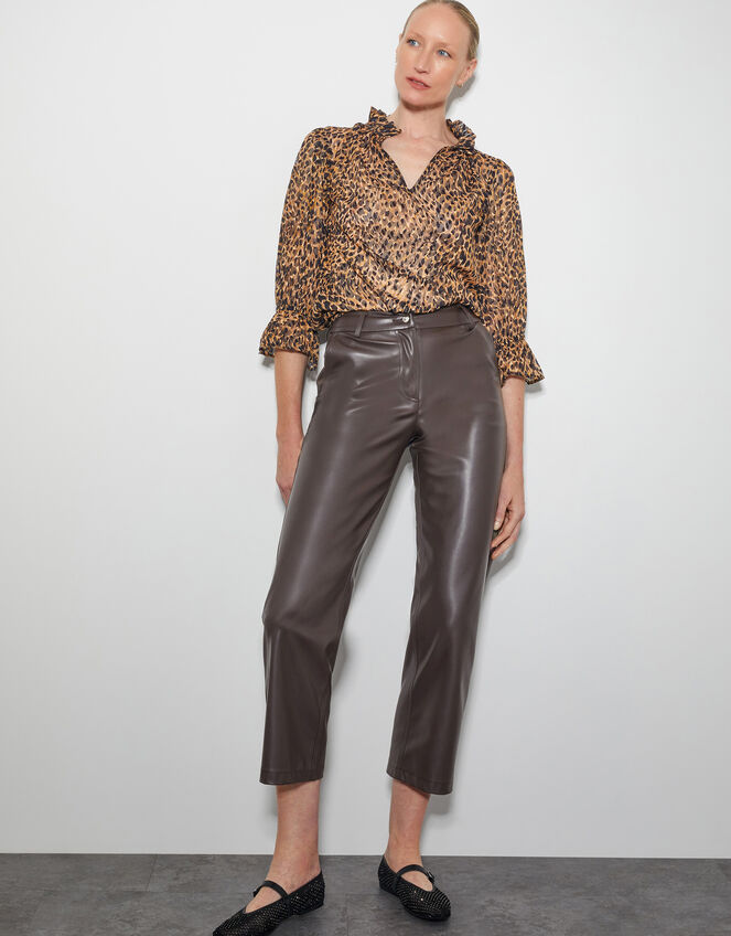 Liza Leopard Print Blouse, Brown (BROWN), large